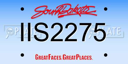 IIS2275 South Dakota License Plate