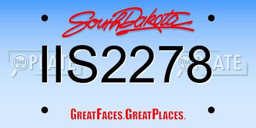 IIS2278 South Dakota License Plate