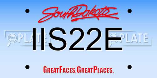 IIS22E South Dakota License Plate