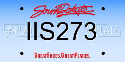 IIS273 South Dakota License Plate