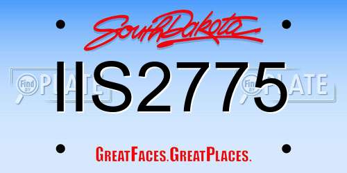 IIS2775 South Dakota License Plate