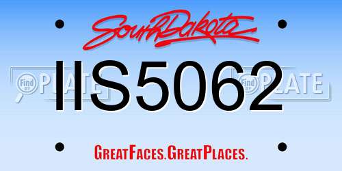 IIS5062 South Dakota License Plate