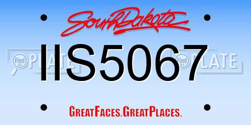 IIS5067 South Dakota License Plate