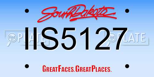 IIS5127 South Dakota License Plate