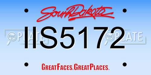 IIS5172 South Dakota License Plate