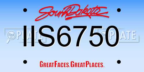 IIS6750 South Dakota License Plate