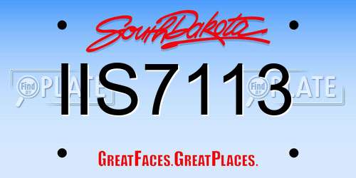 IIS7113 South Dakota License Plate
