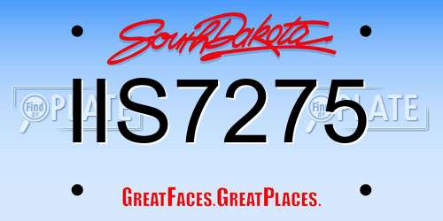 IIS7275 South Dakota License Plate