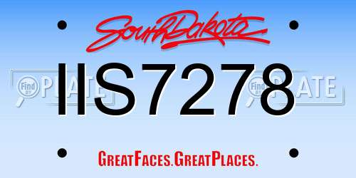 IIS7278 South Dakota License Plate