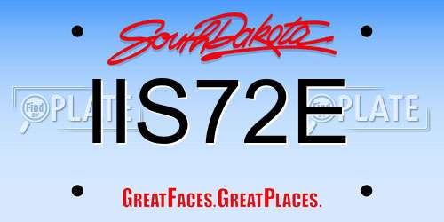 IIS72E South Dakota License Plate
