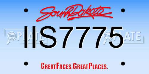 IIS7775 South Dakota License Plate