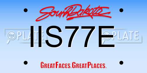 IIS77E South Dakota License Plate