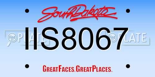 IIS8067 South Dakota License Plate