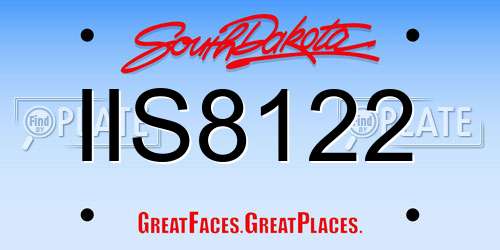 IIS8122 South Dakota License Plate