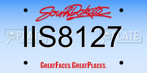 IIS8127 South Dakota License Plate