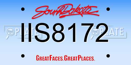 IIS8172 South Dakota License Plate