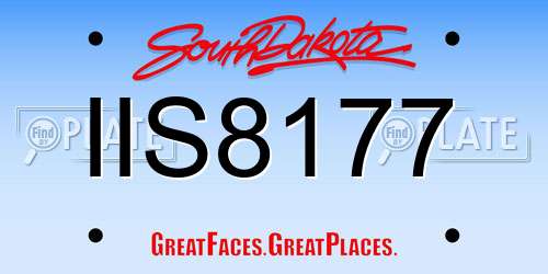 IIS8177 South Dakota License Plate
