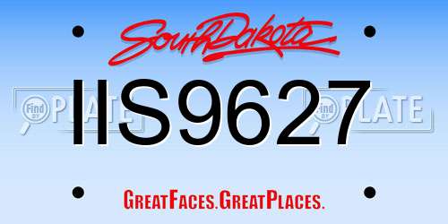 IIS9627 South Dakota License Plate