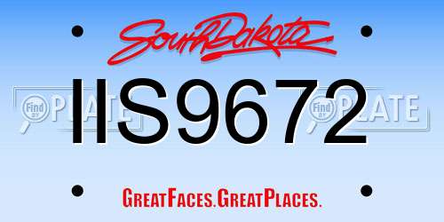IIS9672 South Dakota License Plate
