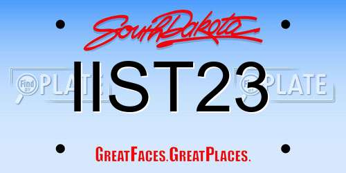 IIST23 South Dakota License Plate
