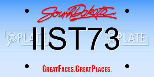 IIST73 South Dakota License Plate