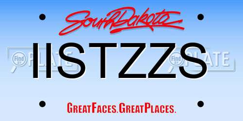 IISTZZS South Dakota License Plate