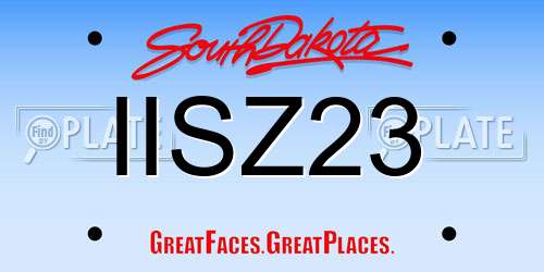 IISZ23 South Dakota License Plate