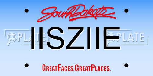 IISZIIE South Dakota License Plate