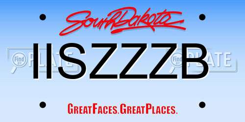 IISZZZB South Dakota License Plate