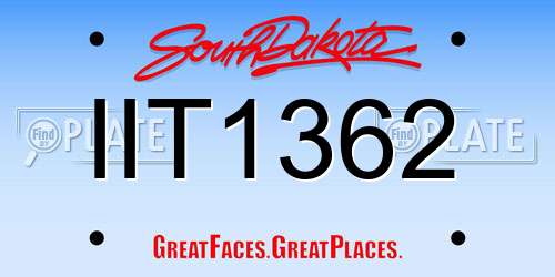 IIT1362 South Dakota License Plate