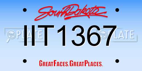 IIT1367 South Dakota License Plate