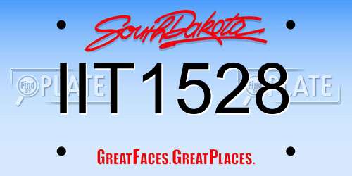 IIT1528 South Dakota License Plate