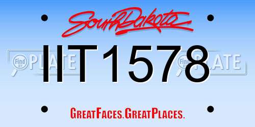 IIT1578 South Dakota License Plate