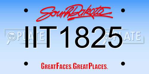 IIT1825 South Dakota License Plate