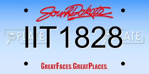 IIT1828 South Dakota License Plate