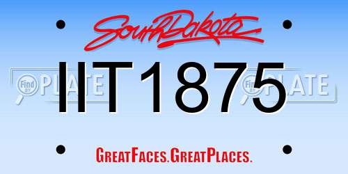 IIT1875 South Dakota License Plate