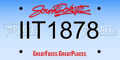 IIT1878 South Dakota License Plate