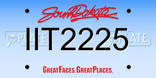 IIT2225 South Dakota License Plate