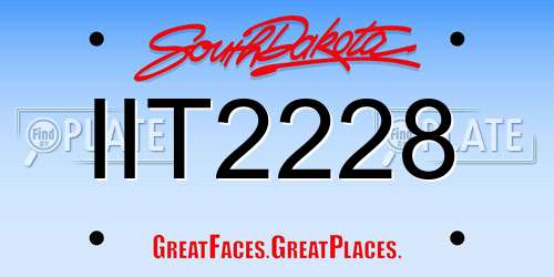 IIT2228 South Dakota License Plate