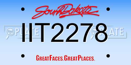 IIT2278 South Dakota License Plate