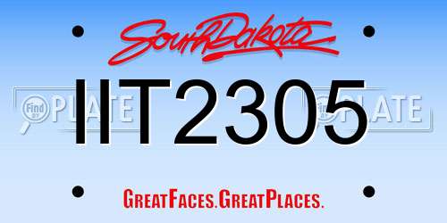 IIT2305 South Dakota License Plate