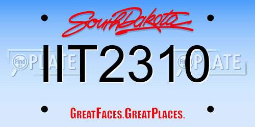 IIT2310 South Dakota License Plate