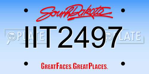 IIT2497 South Dakota License Plate