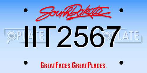 IIT2567 South Dakota License Plate