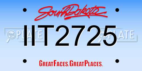 IIT2725 South Dakota License Plate