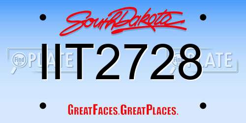 IIT2728 South Dakota License Plate