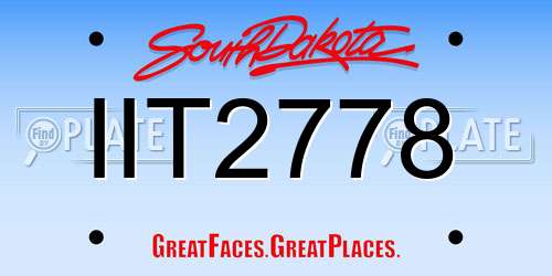 IIT2778 South Dakota License Plate