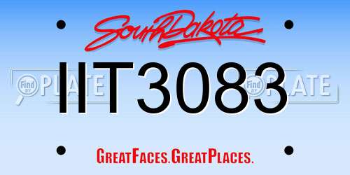 IIT3083 South Dakota License Plate