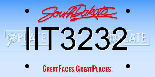 IIT3232 South Dakota License Plate