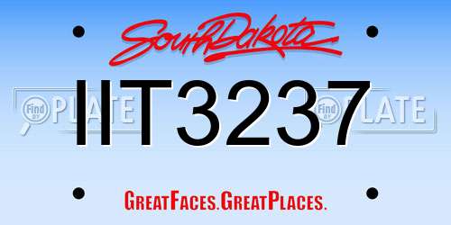 IIT3237 South Dakota License Plate